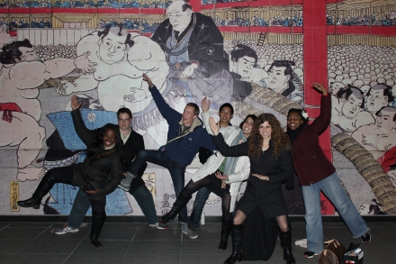 Our group posing "sumo style"... somehow, I didn't get the "leg up" memo. I've never been much for choreography. 